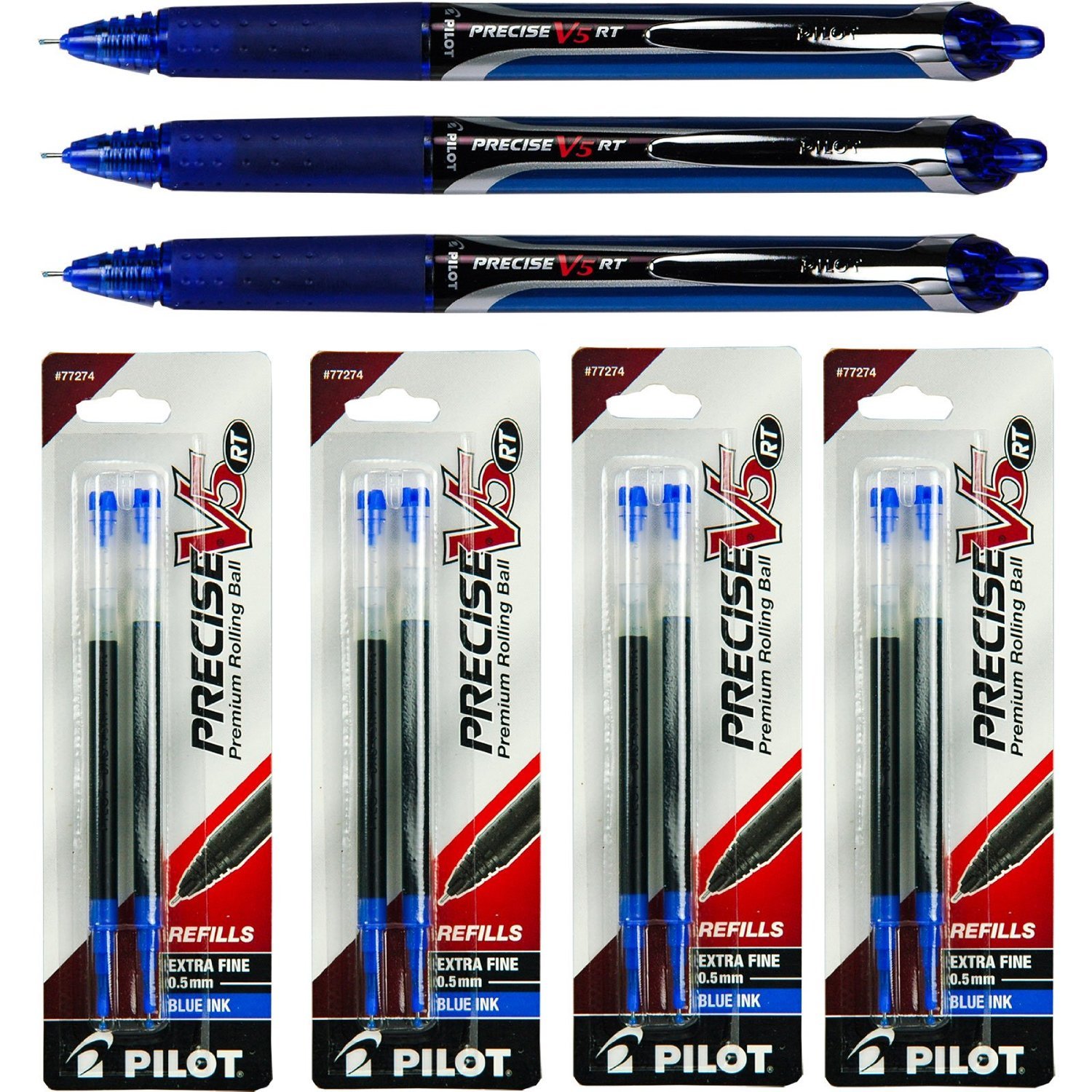 Amazon.com : Pilot Precise V5 Rt, 3 Pens 26063 with 4 Packs of